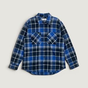 Aritzia Tna Thick Plaid Flannel Oversized Blue‎ Size 2